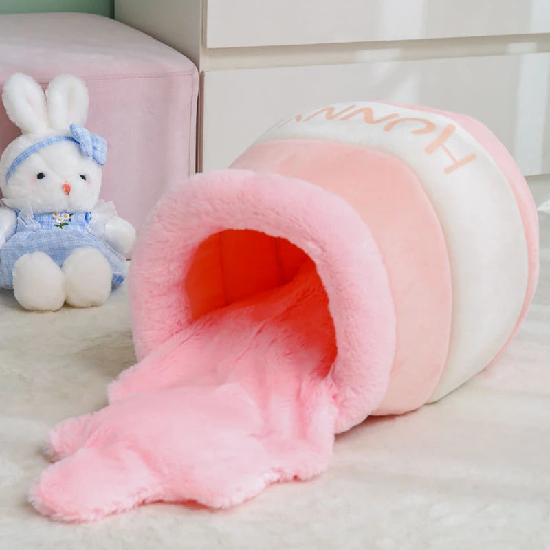 New Honey Jar Cat Nest Semi-Enclosed Autumn and Winter Warm Puppy Nest Soft, Comfortable and Breathable Pet Supplies